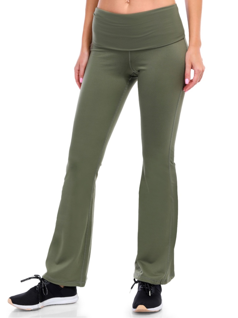 NWT No Comment Juniors Vetiver Fleece Lined Flare Yoga Pants Sizes M & L